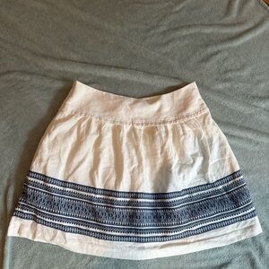 Madewell White Blue Skyline Cabana Jacquard Lined Mini Skirt